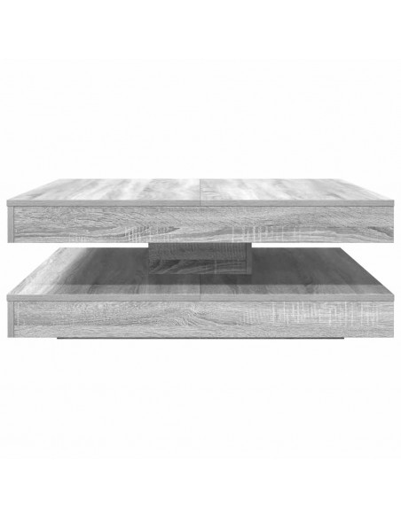 Tavolino da Caffè Girevole a 360 Gradi Grigio 90x90x34,5 cm