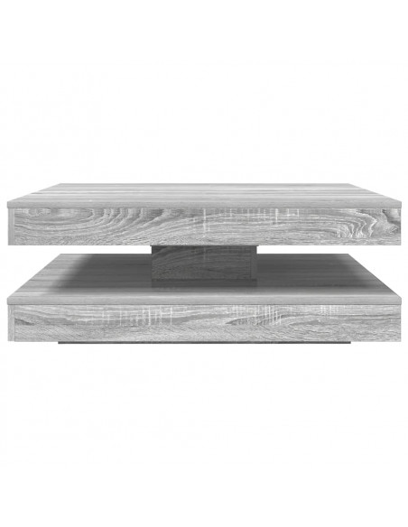 Tavolino da Caffè Girevole a 360 Gradi Grigio 90x90x34,5 cm