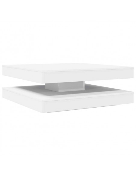 Tavolino da Caffè Girevole a 360 Gradi Bianco 90x90x34,5 cm