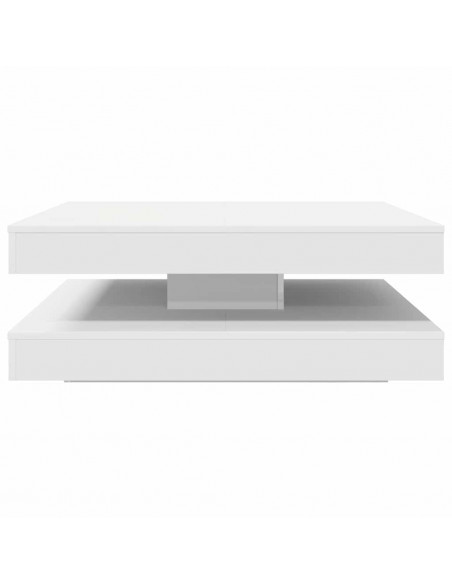 Tavolino da Caffè Girevole a 360 Gradi Bianco 90x90x34,5 cm