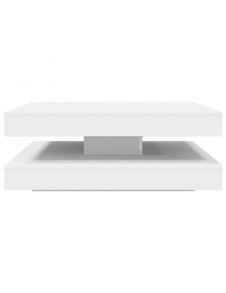 Tavolino da Caffè Girevole a 360 Gradi Bianco 90x90x34,5 cm