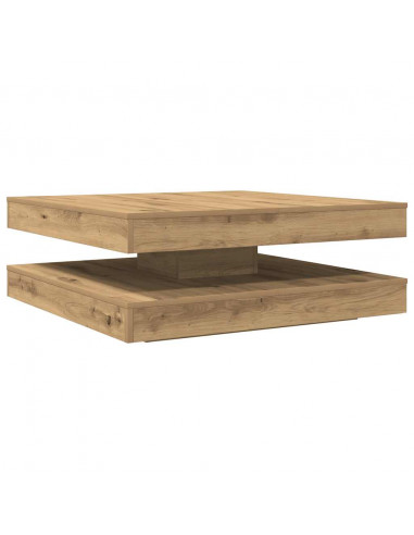 Tavolino da Caffè Girevole a 360 Gradi Artigianale 90x90x34,5cm