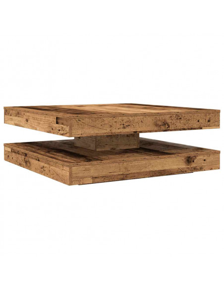 Tavolino da Caffè Girevole a 360 Gradi Antico 90x90x34,5 cm