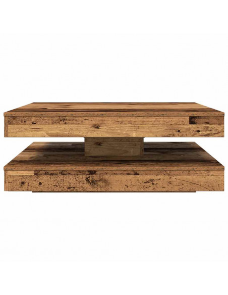 Tavolino da Caffè Girevole a 360 Gradi Antico 90x90x34,5 cm