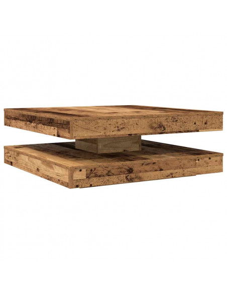 Tavolino da Caffè Girevole a 360 Gradi Antico 90x90x34,5 cm