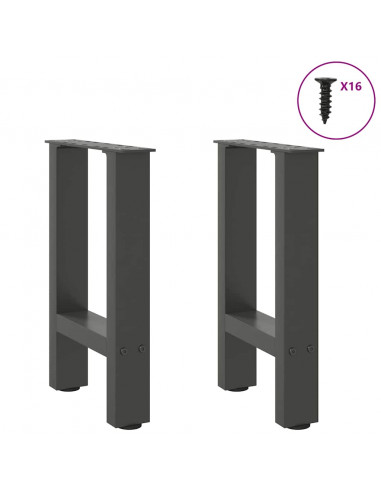 Gambe per Tavolino Antracite 2 pz 28x(42-43) cm Acciaio