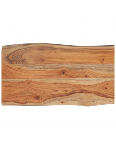 Piano Tavolo 70x40x2,5 cm Rettangolare Legno Acacia Bordi Vivi 2