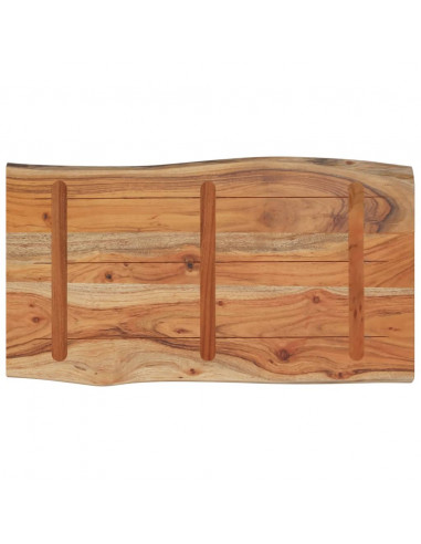 Piano Tavolo 70x40x2,5 cm Rettangolare Legno Acacia Bordi Vivi
