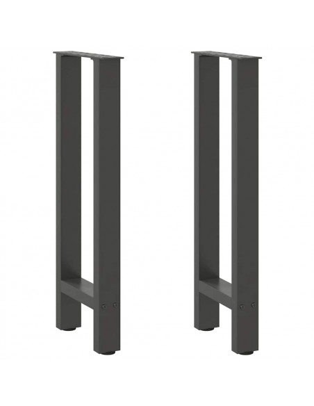 Gambe per Tavolino Antracite 2 pz 28x(72-73) cm Acciaio