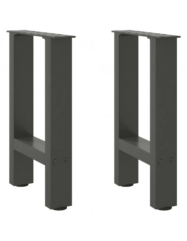 Gambe per Tavolino Antracite 2 pz 38x(42-43) cm Acciaio
