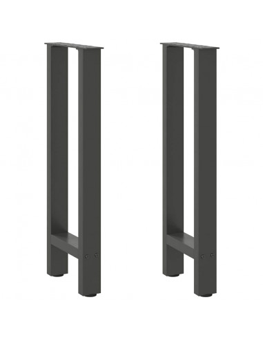 Gambe per Tavolino Antracite 2 pz 38x(72-73) cm Acciaio