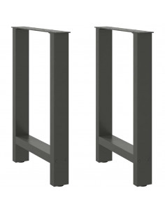 Gambe per Tavolino Antracite 2 pz 50x(72-73) cm Acciaio
