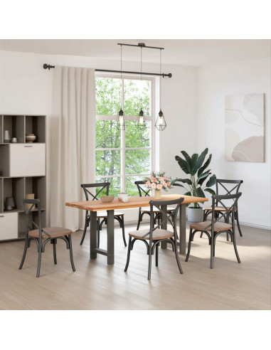 Gambe per Tavolino Antracite 2 pz 50x(72-73) cm Acciaio