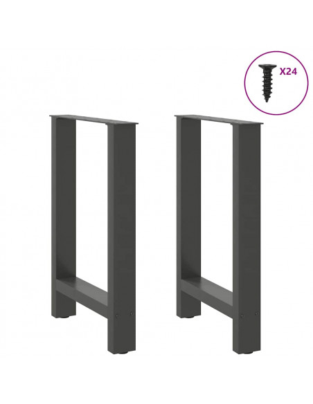 Gambe per Tavolino Antracite 2 pz 50x(72-73) cm Acciaio