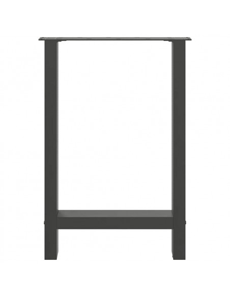 Gambe per Tavolino Antracite 2 pz 50x(72-73) cm Acciaio