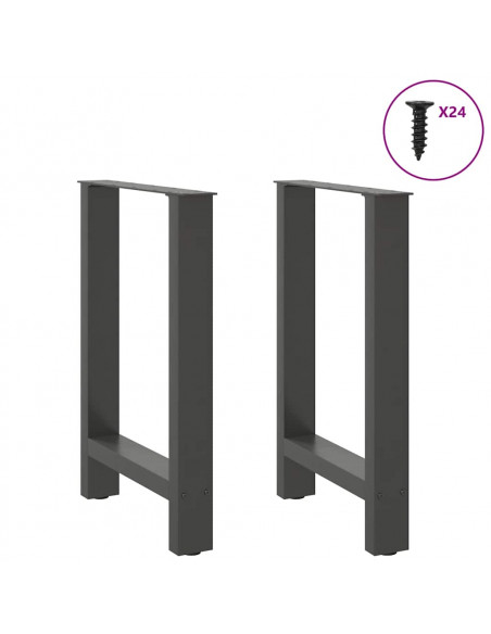 Gambe per Tavolino Antracite 2 pz 60x(72-73) cm Acciaio