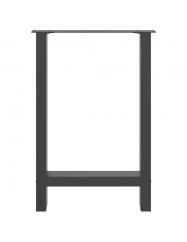 Gambe per Tavolino Antracite 2 pz 60x(72-73) cm Acciaio