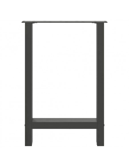 Gambe per Tavolino Antracite 2 pz 60x(72-73) cm Acciaio