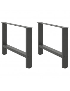 Gambe per Tavolino Antracite 2 pz 70x(42-43) cm Acciaio