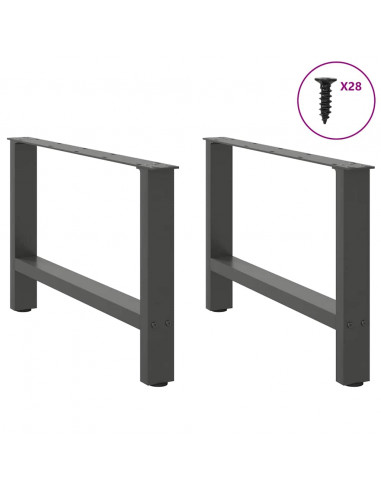 Gambe per Tavolino Antracite 2 pz 70x(42-43) cm Acciaio
