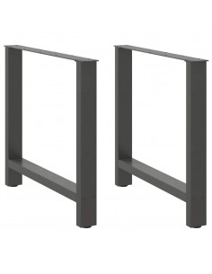 Gambe per Tavolino Antracite 2 pz 80x(72-73) cm Acciaio