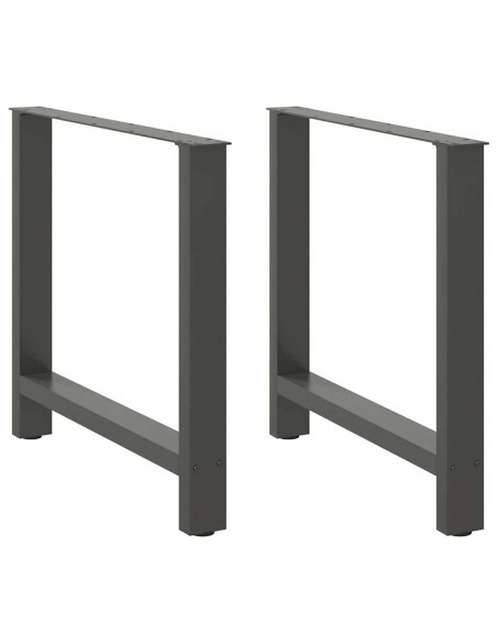 Gambe per Tavolino Antracite 2 pz 80x(72-73) cm Acciaio