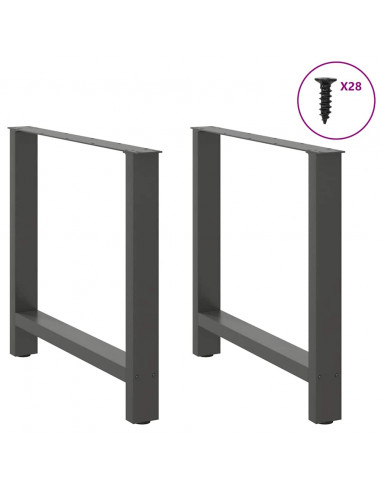 Gambe per Tavolino Antracite 2 pz 80x(72-73) cm Acciaio