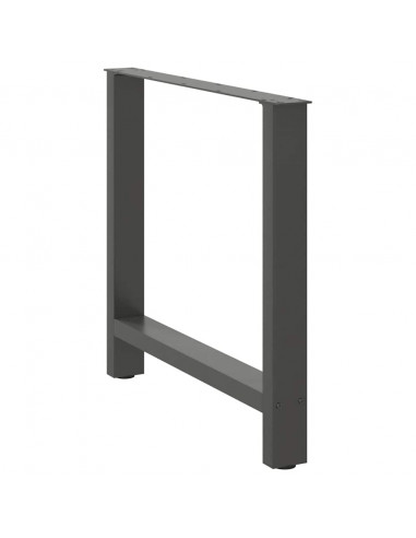Gambe per Tavolino Antracite 2 pz 80x(72-73) cm Acciaio