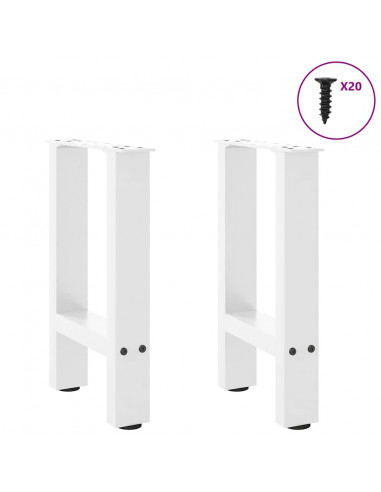 Gambe per Tavolino Bianco 2 pz 38x(42-43) cm Acciaio