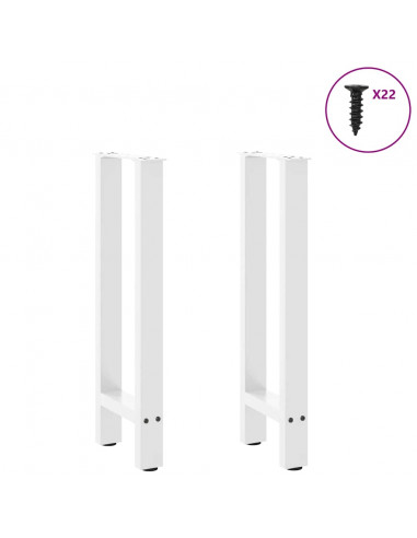Gambe per Tavolo Consolle Bianche 2 pz 38x(72-73) cm Acciaio