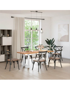 Gambe per tavolo da pranzo bianche 2 pz 50x(72-73) cm in acciaio 2