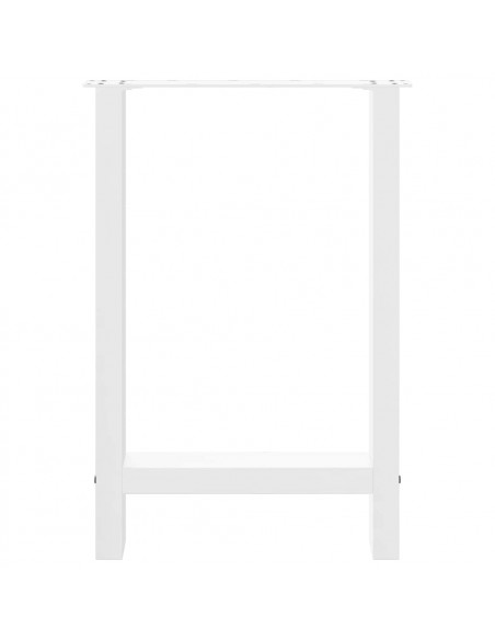 Gambe per tavolo da pranzo bianche 2 pz 50x(72-73) cm in acciaio