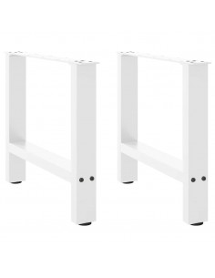 Gambe per Tavolino Bianco 2 pz 60x(42-43) cm Acciaio