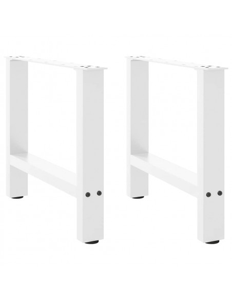 Gambe per Tavolino Bianco 2 pz 60x(42-43) cm Acciaio