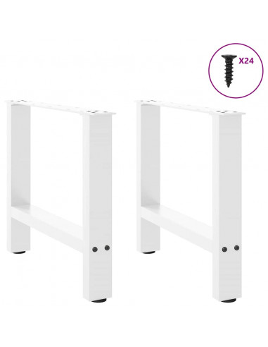 Gambe per Tavolino Bianco 2 pz 60x(42-43) cm Acciaio