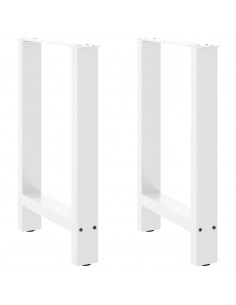 Gambe per Tavolino Bianco 2 pz 60x(72-73) cm Acciaio