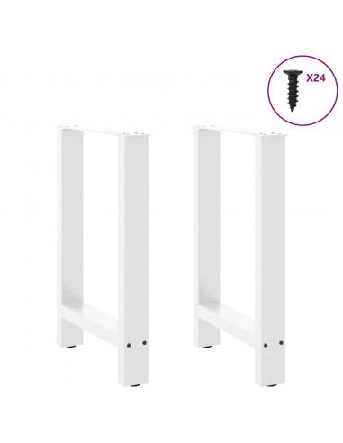 Gambe per Tavolino Bianco 2 pz 60x(72-73) cm Acciaio