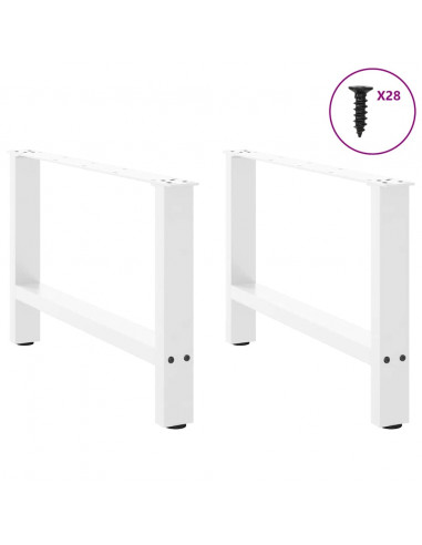 Gambe per Tavolino Bianco 2 pz 70x(42-43) cm Acciaio