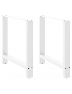 Gambe per Tavolino Bianco 2 pz 80x(72-73) cm Acciaio