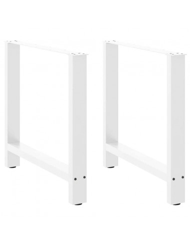 Gambe per Tavolino Bianco 2 pz 80x(72-73) cm Acciaio