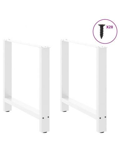 Gambe per Tavolino Bianco 2 pz 80x(72-73) cm Acciaio