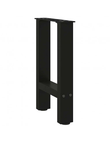 Gambe per Tavolino Nero 2 pz 28x(42-43) cm Acciaio