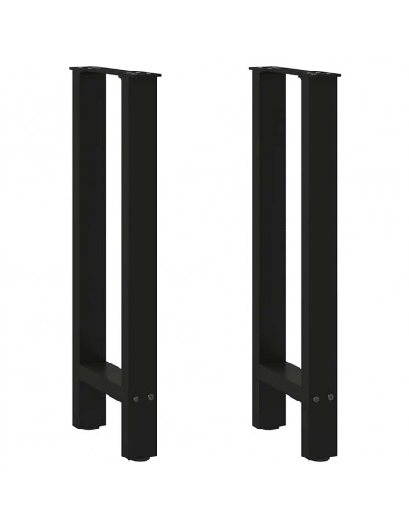 Gambe per Tavolino Nero 2 pz 28x(72-73) cm Acciaio