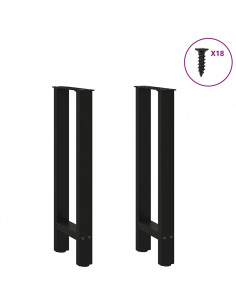Gambe per Tavolo Consolle Nere 2 pz 28x(72-73) cm Acciaio 2