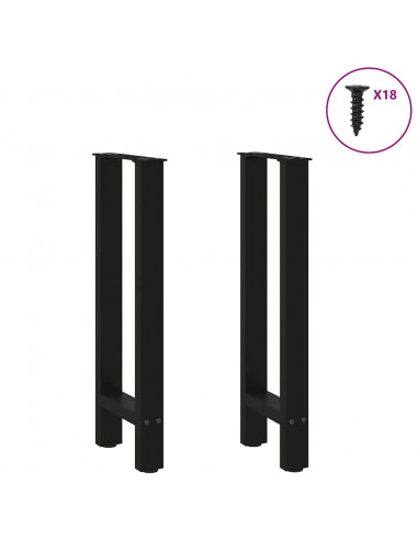 Gambe per Tavolo Consolle Nere 2 pz 28x(72-73) cm Acciaio
