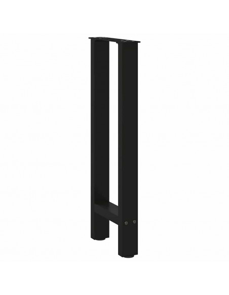 Gambe per Tavolino Nero 2 pz 28x(72-73) cm Acciaio