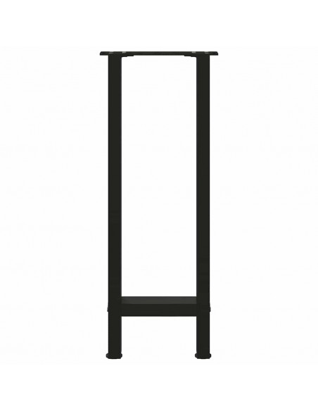 Gambe per Tavolino Nero 2 pz 28x(72-73) cm Acciaio