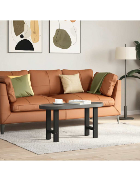 Gambe per Tavolino Nero 2 pz 38x(42-43) cm Acciaio