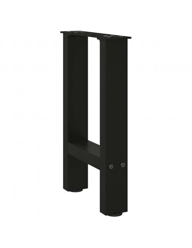Gambe per Tavolino Nero 2 pz 38x(42-43) cm Acciaio