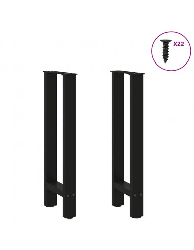Gambe per Tavolo Consolle Nere 2 pz 38x(72-73) cm Acciaio